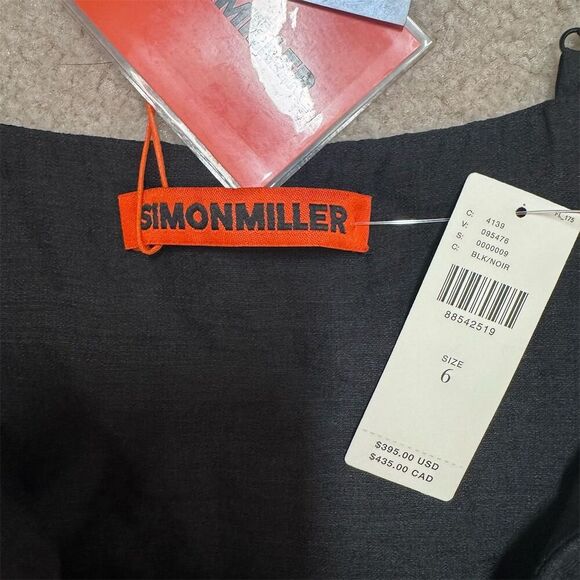 NWT Simon Miller Women's Black Zodiac Draped Fringe Gown Size 6 Maxi Dress - Picture 4 of 10